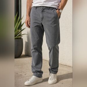 Faherty Brand Textured Gray Pants Men’s Size 34 Straight Fit  Premium Cotton